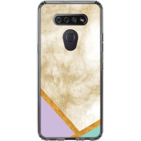 Angled Marble LG K51/Q51 Clear Case