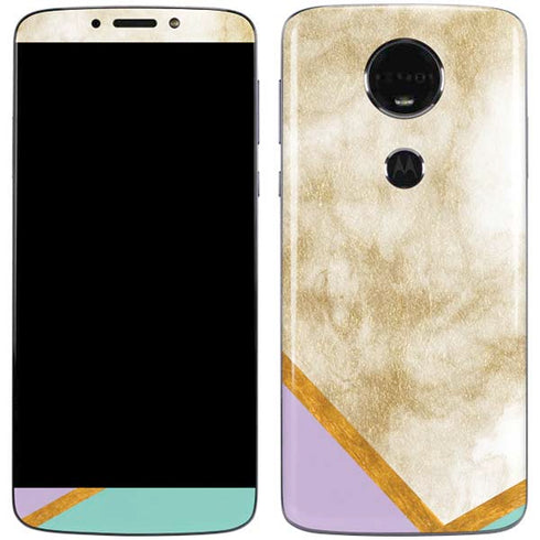 Angled Marble Moto E5 Plus Skin