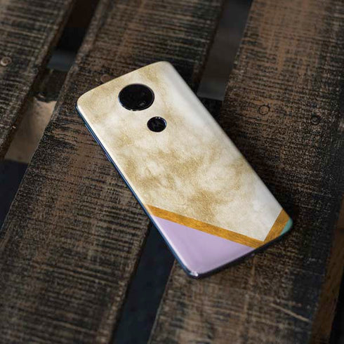 Angled Marble Moto E5 Plus Skin