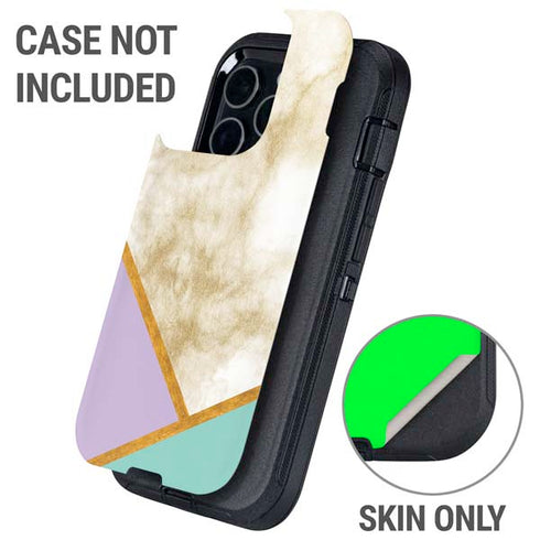 Angled Marble Otterbox Defender iPhone Skin