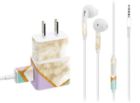 Angled Marble Phone Charger Skin