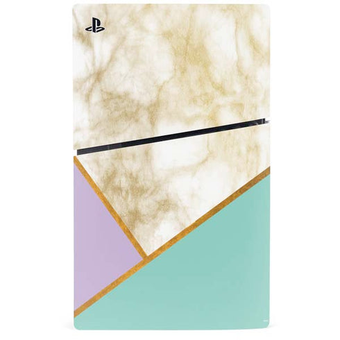Angled Marble PS5 Slim Disk Bundle Skin