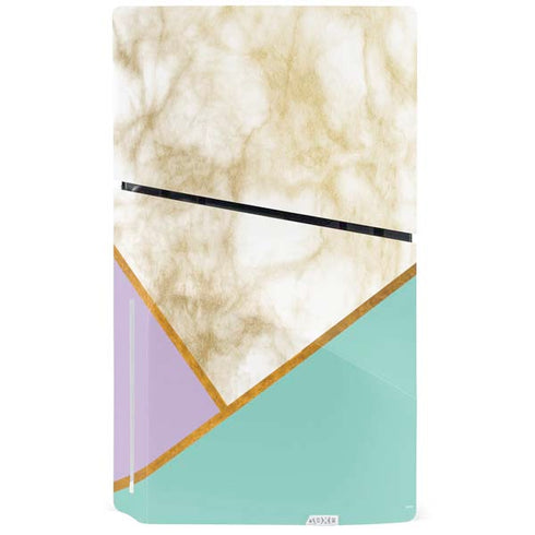 Angled Marble PS5 Slim Disk Console Skin