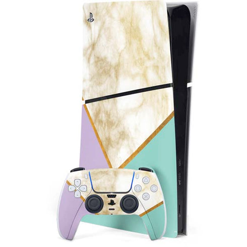 Angled Marble PS5 Slim Digital Edition Console Skin