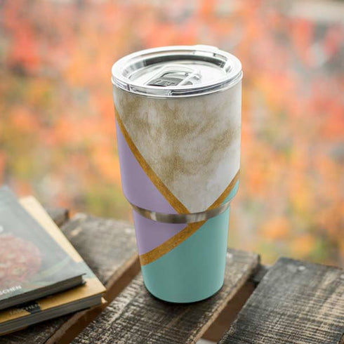Angled Marble Yeti 30oz Rambler Tumbler Skin