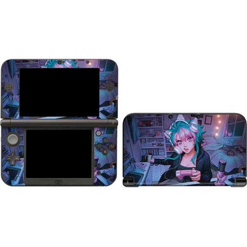 Anime Catgirl Gamer Nerd by Ivy Dolamore 3DS XL 2015 Skin