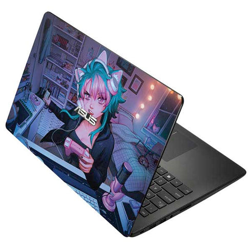 Anime Catgirl Gamer Nerd by Ivy Dolamore Asus X502CA 15.6 Skin