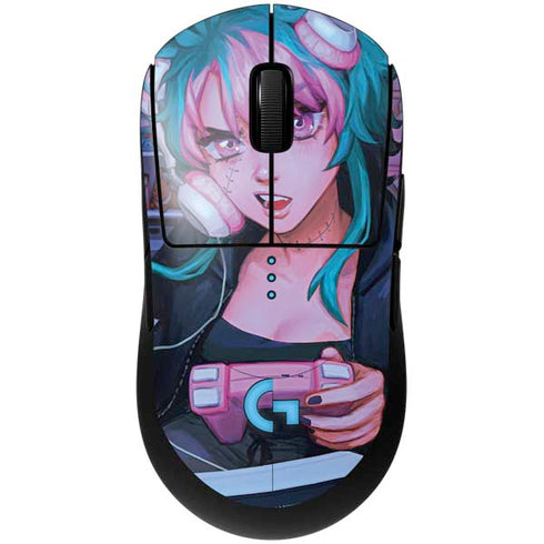 Anime Catgirl Gamer Nerd by Ivy Dolamore G Pro Wireless Gaming Mouse Skin