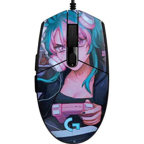Anime Catgirl Gamer Nerd by Ivy Dolamore G203 Prodigy RGB Wired Gaming Mouse Skin