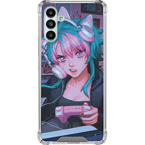 Anime Catgirl Gamer Nerd by Ivy Dolamore Galaxy A13 5G Clear Case