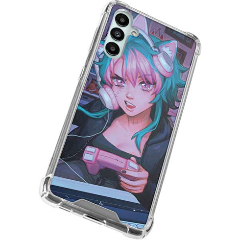 Anime Catgirl Gamer Nerd by Ivy Dolamore Galaxy A14 5G Clear Case