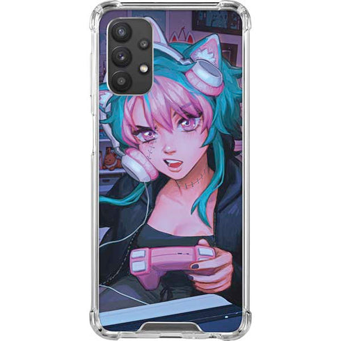 Anime Catgirl Gamer Nerd by Ivy Dolamore Galaxy A32 5G Clear Case