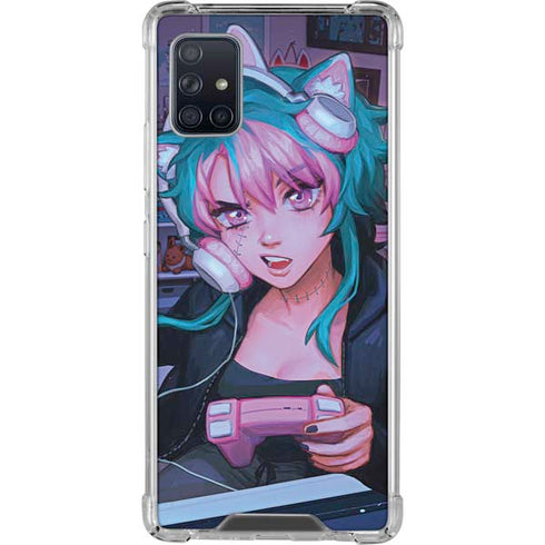 Anime Catgirl Gamer Nerd by Ivy Dolamore Galaxy A51 5G Clear Case
