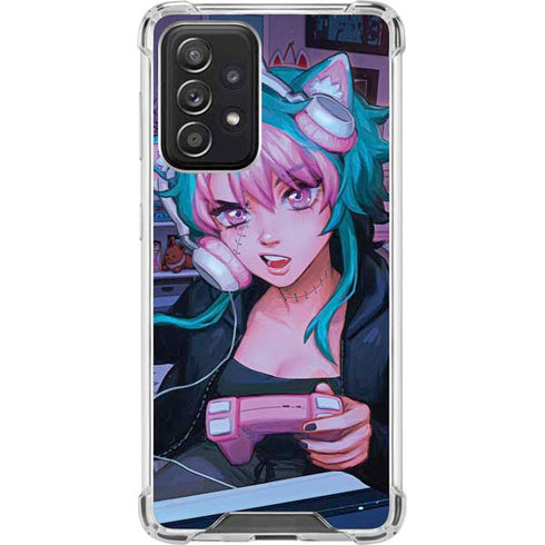 Anime Catgirl Gamer Nerd by Ivy Dolamore Galaxy A52 5G Clear Case