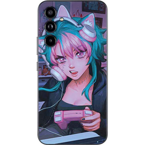 Anime Catgirl Gamer Nerd by Ivy Dolamore Galaxy A54 5G Skin