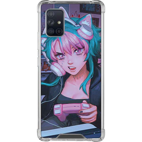 Anime Catgirl Gamer Nerd by Ivy Dolamore Galaxy A71 5G Clear Case