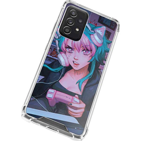 Anime Catgirl Gamer Nerd by Ivy Dolamore Galaxy A72 5G Clear Case