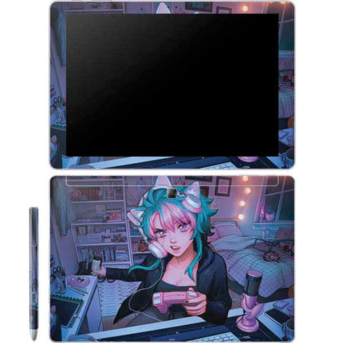 Anime Catgirl Gamer Nerd by Ivy Dolamore Galaxy Book 12in Skin