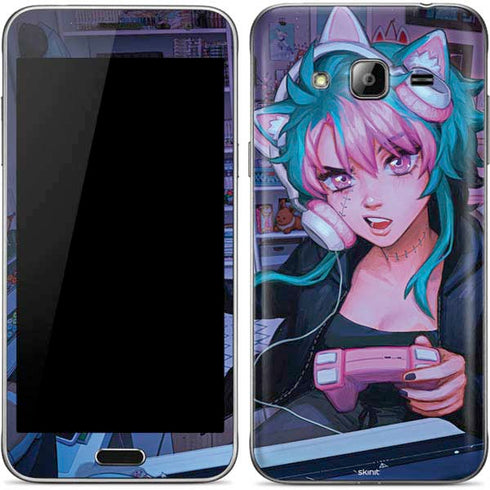 Anime Catgirl Gamer Nerd by Ivy Dolamore Galaxy J3 Skin