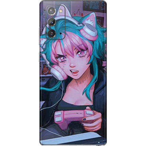 Anime Catgirl Gamer Nerd by Ivy Dolamore Galaxy Note20 5G Skin