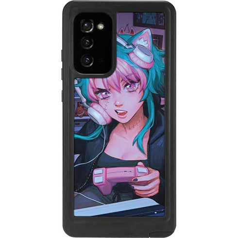 Anime Catgirl Gamer Nerd by Ivy Dolamore Galaxy Note20 5G Waterproof Case