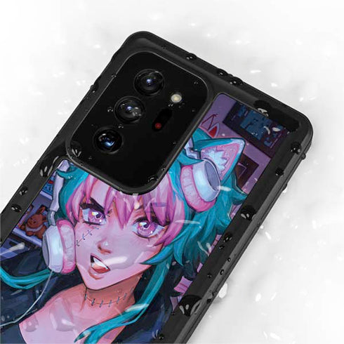 Anime Catgirl Gamer Nerd by Ivy Dolamore Galaxy Note20 Ultra 5G Waterproof Case