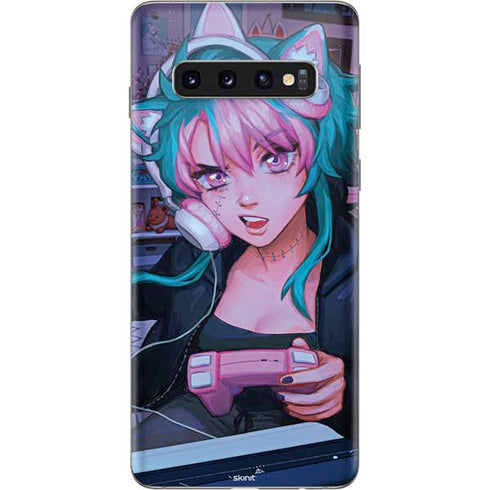 Anime Catgirl Gamer Nerd by Ivy Dolamore Galaxy S10 Skin