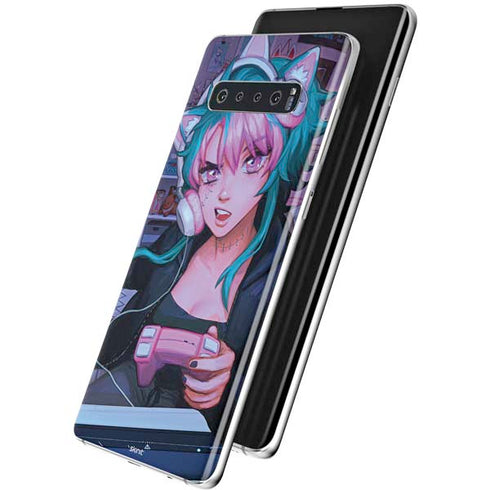 Anime Catgirl Gamer Nerd by Ivy Dolamore Galaxy S10 Skin