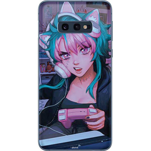 Anime Catgirl Gamer Nerd by Ivy Dolamore Galaxy S10e Skin