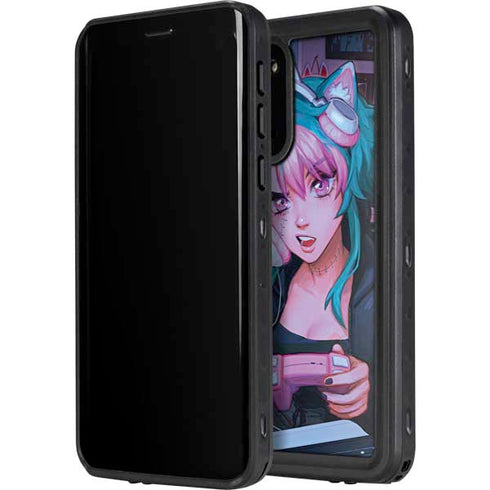 Anime Catgirl Gamer Nerd by Ivy Dolamore Galaxy S20 Waterproof Case