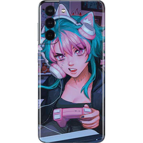 Anime Catgirl Gamer Nerd by Ivy Dolamore Galaxy S21 5G Skin