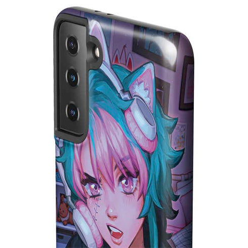 Anime Catgirl Gamer Nerd by Ivy Dolamore Galaxy S21 FE Pro Case