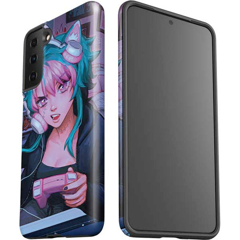 Anime Catgirl Gamer Nerd by Ivy Dolamore Galaxy S21 FE Pro Case