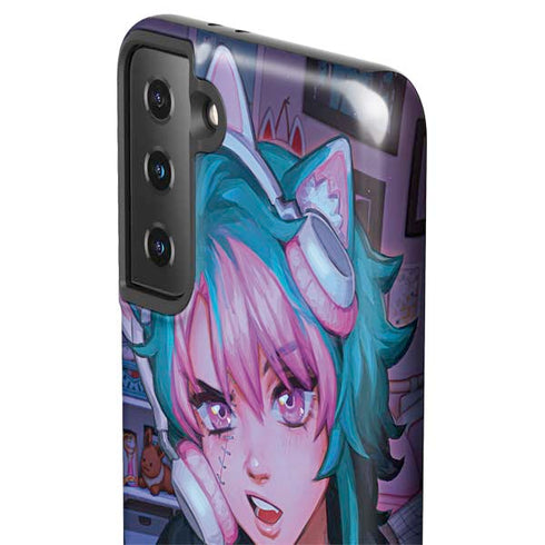 Anime Catgirl Gamer Nerd by Ivy Dolamore Galaxy S21 Plus 5G Pro Case