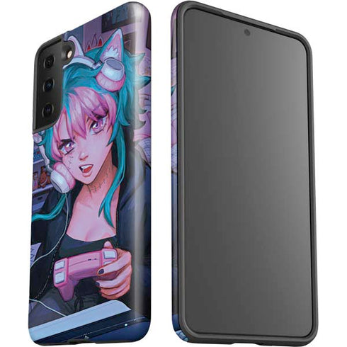Anime Catgirl Gamer Nerd by Ivy Dolamore Galaxy S21 Plus 5G Pro Case