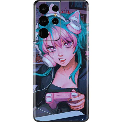 Anime Catgirl Gamer Nerd by Ivy Dolamore Galaxy S21 Ultra 5G Skin
