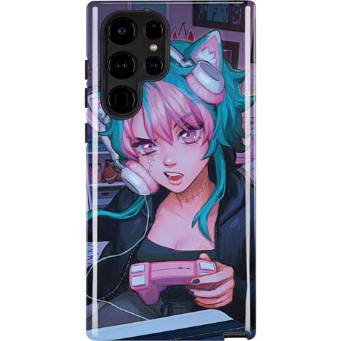 Anime Catgirl Gamer Nerd by Ivy Dolamore Galaxy S22 Ultra Pro Case