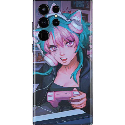 Anime Catgirl Gamer Nerd by Ivy Dolamore Galaxy S22 Ultra Skin
