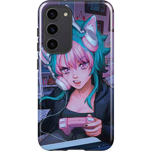 Anime Catgirl Gamer Nerd by Ivy Dolamore Galaxy S23 Plus Pro Case