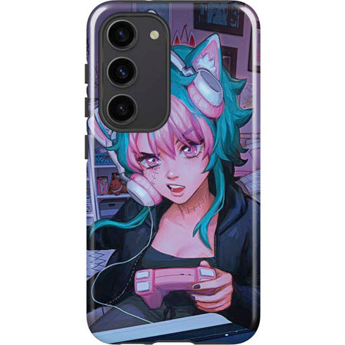 Anime Catgirl Gamer Nerd by Ivy Dolamore Galaxy S23 Pro Case