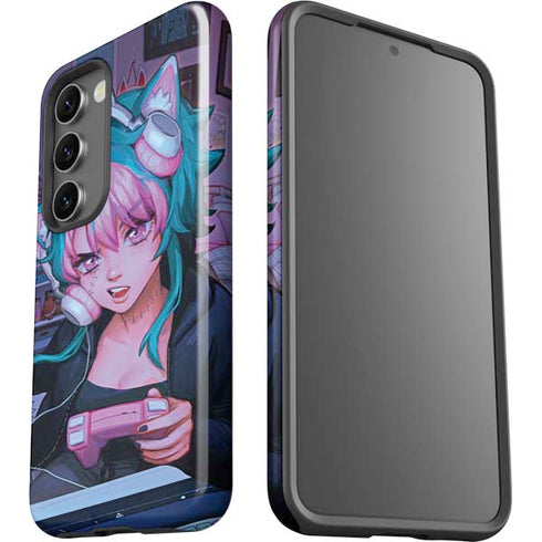 Anime Catgirl Gamer Nerd by Ivy Dolamore Galaxy S23 Pro Case