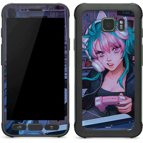 Anime Catgirl Gamer Nerd by Ivy Dolamore Galaxy S7 Active Skin
