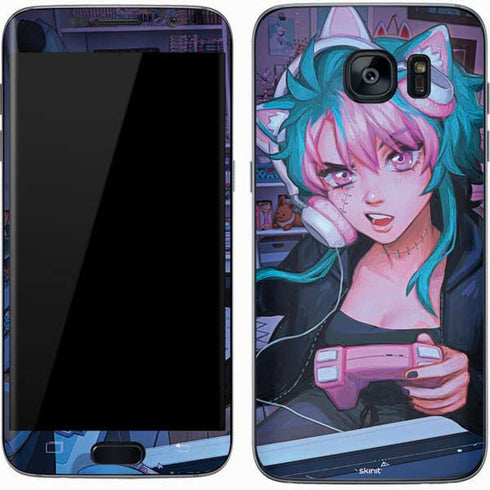Anime Catgirl Gamer Nerd by Ivy Dolamore Galaxy S7 Skin