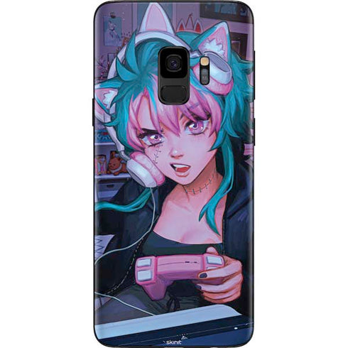 Anime Catgirl Gamer Nerd by Ivy Dolamore Galaxy S9 Skin