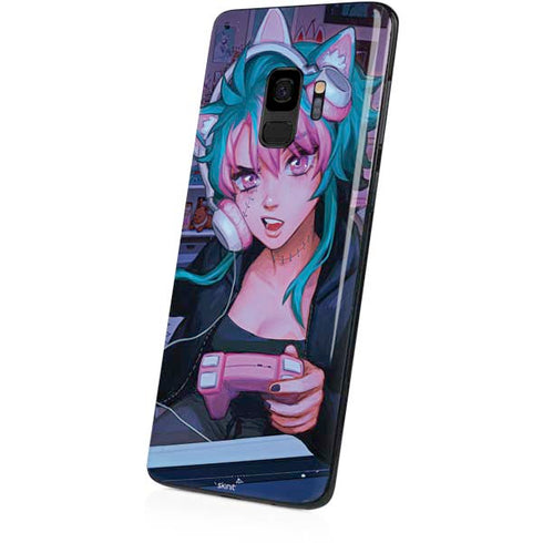Anime Catgirl Gamer Nerd by Ivy Dolamore Galaxy S9 Skin