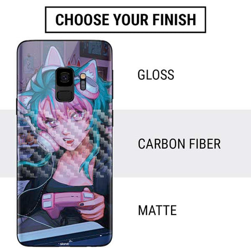 Anime Catgirl Gamer Nerd by Ivy Dolamore Galaxy S9 Skin