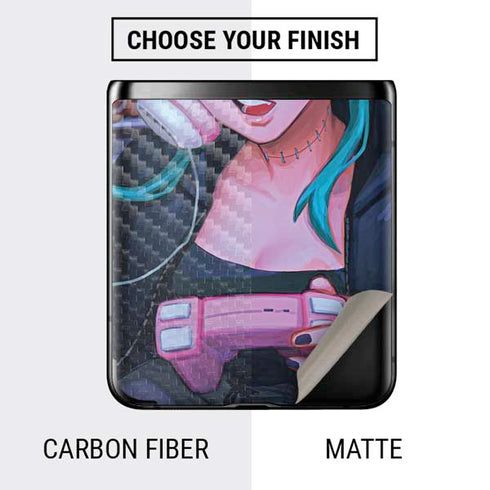 Anime Catgirl Gamer Nerd by Ivy Dolamore Galaxy Z Flip Skin