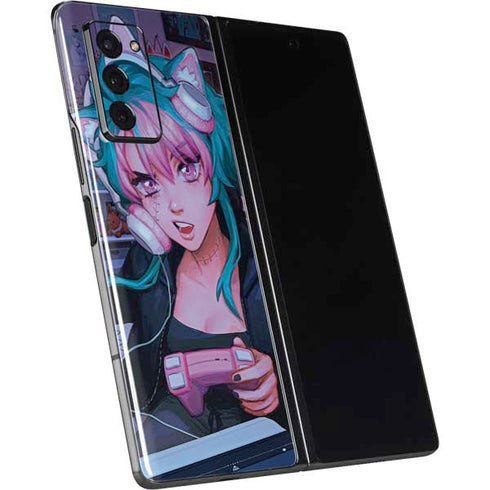 Anime Catgirl Gamer Nerd by Ivy Dolamore Galaxy Z Fold2 5G Skin
