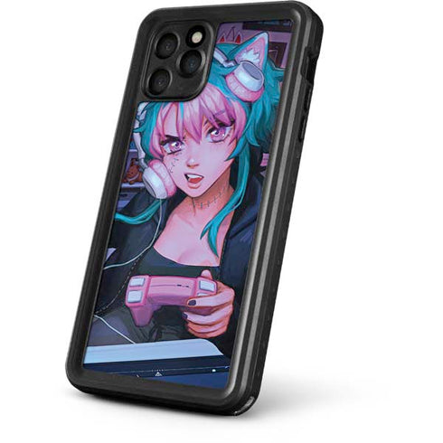 Anime Catgirl Gamer Nerd by Ivy Dolamore iPhone 11 Pro Waterproof Case