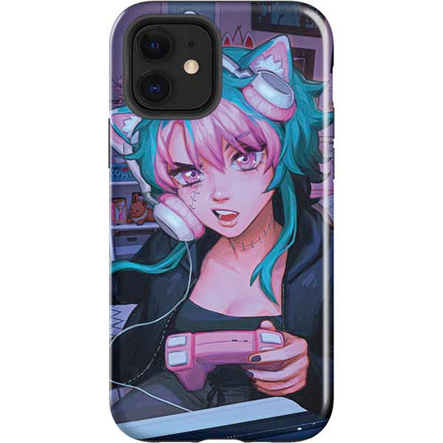 Anime Catgirl Gamer Nerd by Ivy Dolamore iPhone 12 Impact Case